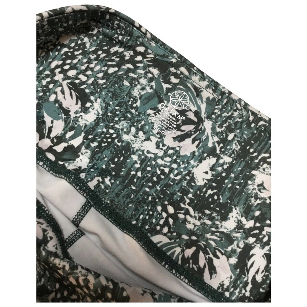 Gaiam Urban Chic Willow High Rise Workout Yoga Om Capri Leggings Green L - Picture 11 of 16